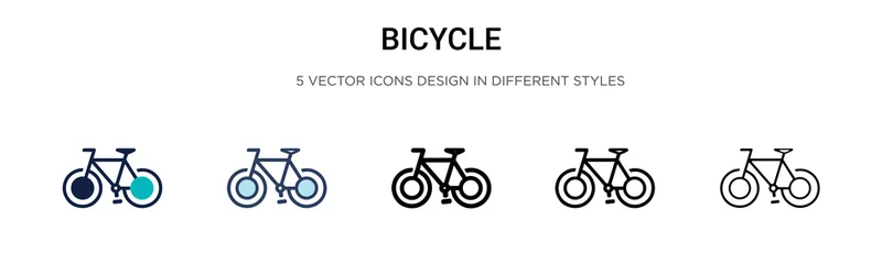 Fotobehang Bicycle icon in filled, thin line, outline and stroke style. Vector illustration of two colored and black bicycle vector icons designs can be used for mobile, ui, web © Digital Bazaar