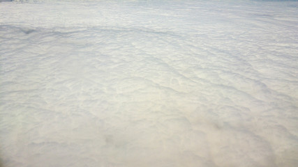 Aerial view of clouds from airplane window, South Africa