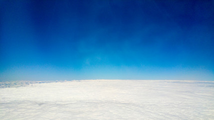 Aerial view of clouds from airplane window, South Africa
