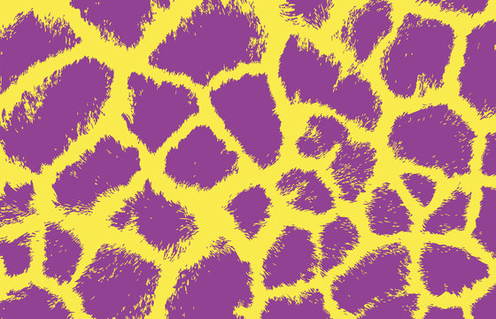 giraffe texture pattern yellow purple print