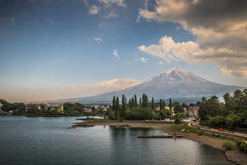 Mount Fuji mit klarem, blauem Himmel