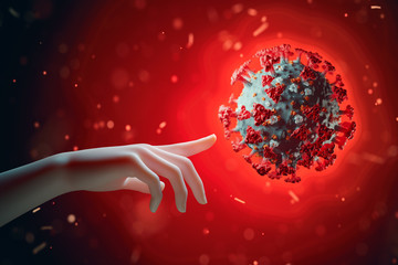 
Concept of COVID-19 or SARS-CoV-2 coronavirus. 3D rendering