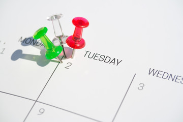 Flag colored pushpins on 2nd of June - Italy Republic Day / Festa della Repubblica