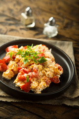 Omelette with tomatoes and herbs