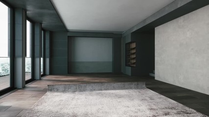 Building Process of the living room. Interior repair animation