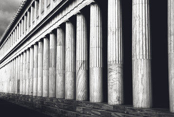 Columns of the ancient Greek temple