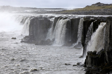 Iceland - August 30, 2017: The Sellfoss waterfall, Iceland, Europe