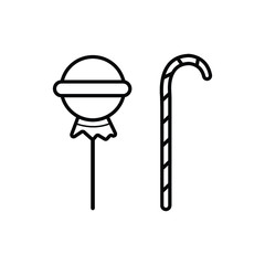 lollipop vector line icon illustration
