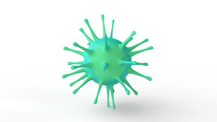 3d illustration. Сell virus infection macro. Isolated on white background