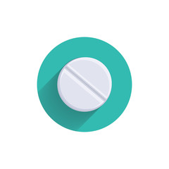 Tablets colorful flat icon with shadow. medical pill icon