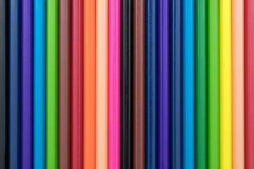 Colored pencils isolated in line on white background