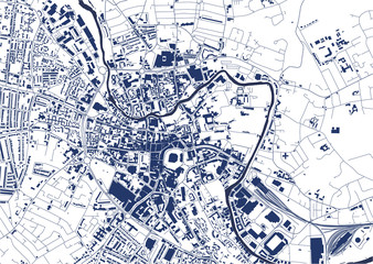 Fototapeta na wymiar map of the city of Norwich, Norfolk, East of England, England, UK