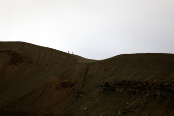 Iceland - August 30, 2017: Viti crater in Krafla volcanic area, Iceland, Europe