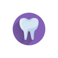 Tooth colorful flat icon with shadow. dentistry sign