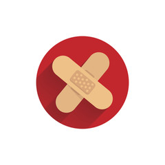wound patch colorful flat icon with shadow. medical patch icon