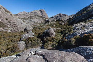 Fototapeta na wymiar Peak Boby highest point of Madagascar granite rock formation of Andringitra national park