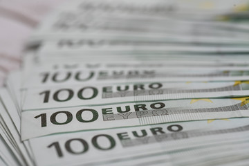 100 euro bills close up