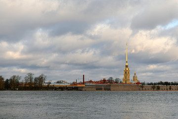 Neva river and Peter and Paul fortress in the background
