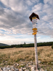 Giant Mountains, Burnt Watchtower signpost.