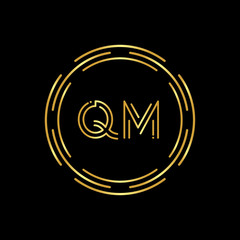 Initial Letter QM Logo Design Vector Template. Digital Abstract Circle QM Letter Logo Design