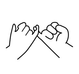 Pinky swear promise flat design line icon