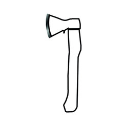 Vector image of an ax. Silhouette of an ax on a white background.