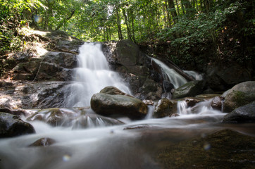 small waterfall in the forest