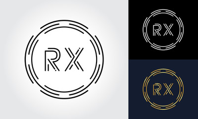 Initial Letter RX Logo Creative Typography Vector Template. Digital Abstract Letter RX Logo Design