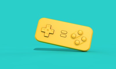 retro computer game controller background. 3D Rendering