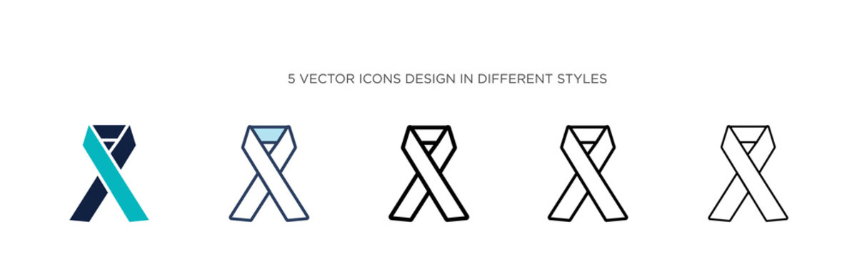 Awareness Ribbon Thin Line Icon Editable Stroke High-Res Vector