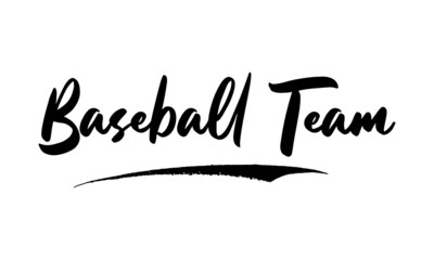 Baseball Team Calligraphy Black Color Text On White Background