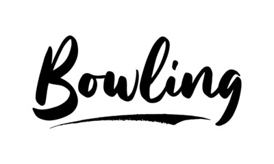 Bowling Calligraphy Black Color Text On White Background