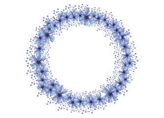 leuchtender blauer Kornblumen Blüten Kranz