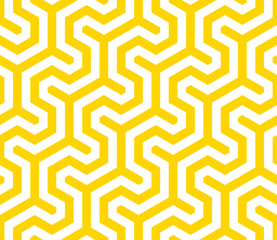 Vector yellow geometric pattern. Seamless modern linear texture.