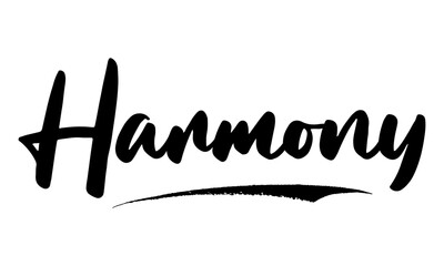 Harmony Calligraphy Black Color Text On White Background