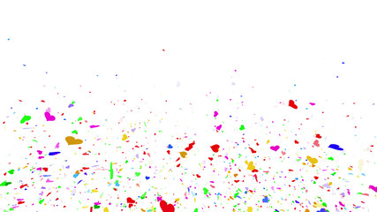 Colorful Confetti Heart Particle Holiday Party 3D illustration background.
