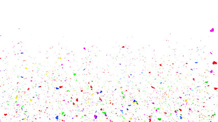 Colorful Confetti Heart Particle Holiday Party 3D illustration background.