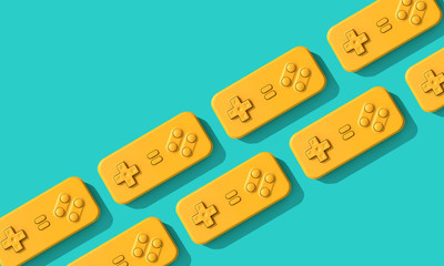 retro computer game controller background. 3D Rendering © ink drop