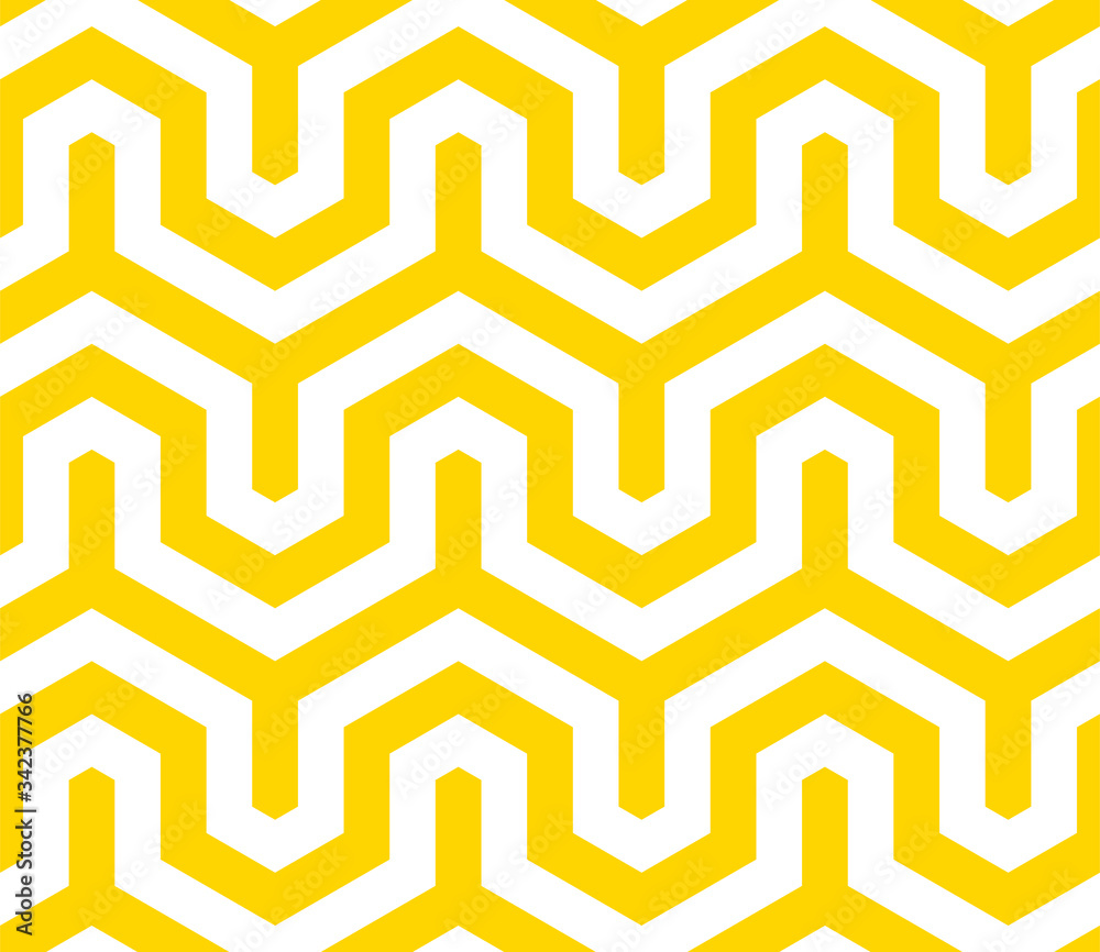 Poster Vector yellow geometric pattern. Seamless modern linear texture.
