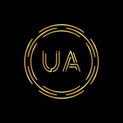 Initial UA Logo Creative Typography Vector Template. Digital Abstract Letter UA Logo Design