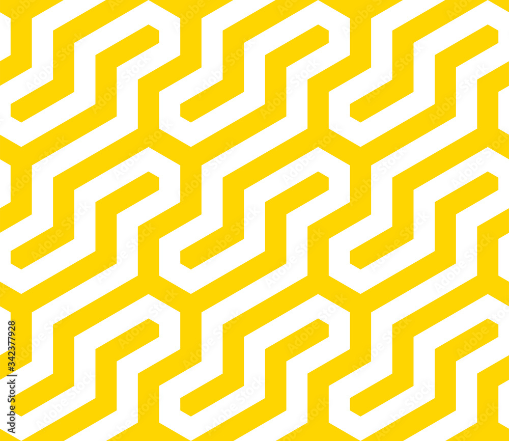 Aufkleber Vector yellow geometric pattern. Seamless modern linear texture.