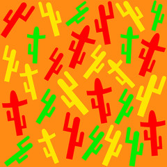 Pattern with cacti. Nopal. Nopal.Mexican holidays. A bright pattern. Cactuses.