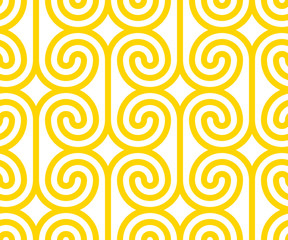 Vector yellow geometric pattern. Seamless pattern with rounded shapes.