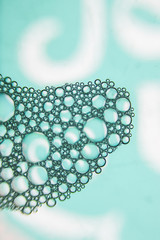 Abstract water with blue bubbles