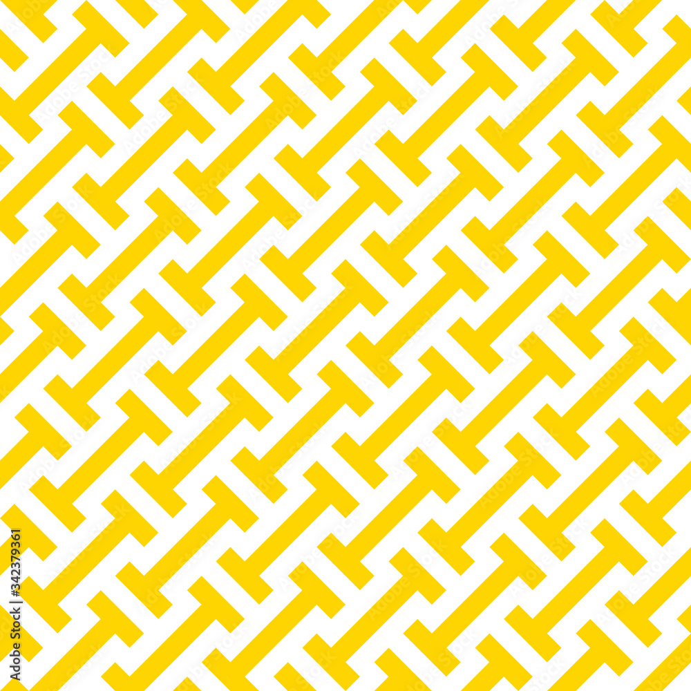 Aufkleber Vector yellow geometric pattern. Seamless modern linear texture.
