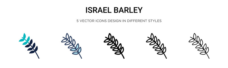 Israel barley icon in filled, thin line, outline and stroke style. Vector illustration of two colored and black israel barley vector icons designs can be used for mobile, ui, web