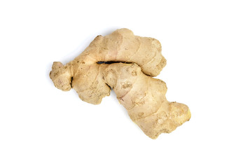 Ginger rhizome isolated on white background, fresh ginger root