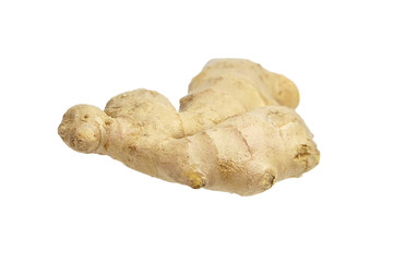 Ginger rhizome isolated on white background, fresh ginger root