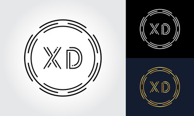Initial XD letter Logo Design vector Template. Abstract Circle Letter XD Logo Design.