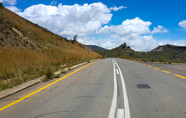 Winding road in the Golden Gate Highlands National Park, Clarens, Free State, South Africa